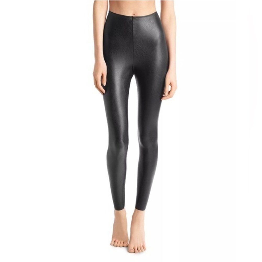Commando Perfect Control Faux Leather Vegan Leggings in Black L